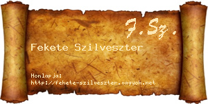 Fekete Szilveszter névjegykártya